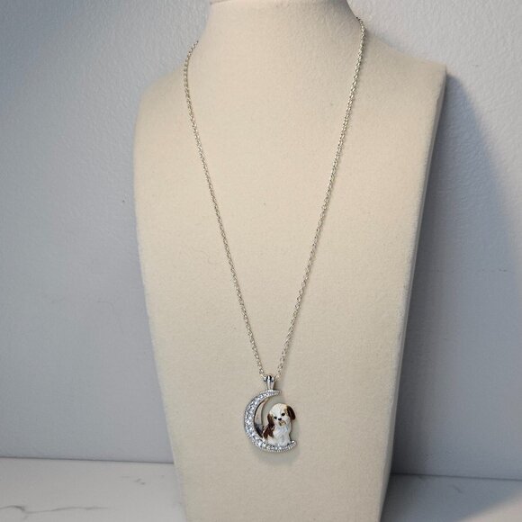 BGE The Bradford Exchange I Love My Shih Zhu To The Moon & Back Pendant Necklace - Picture 1 of 7